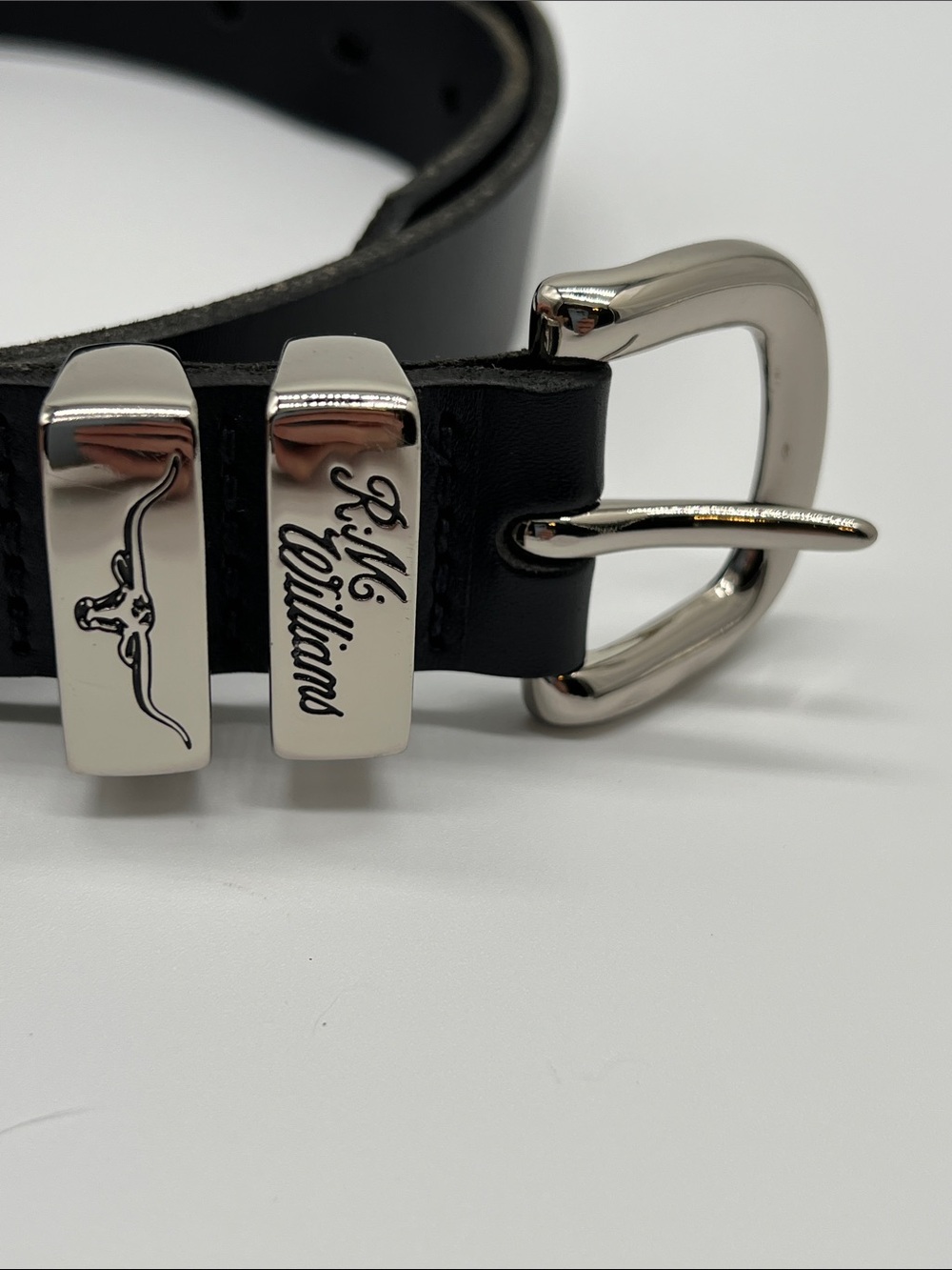 RM Williams Jerrawa Belt Black Cowhide Leather Size 36 /440 Made In Australia